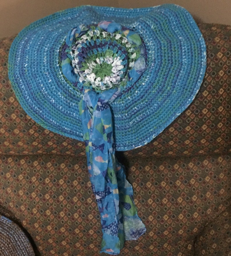 Wide Brim Hat Summer Sun hat Handcrafted Crochet Ladies Sun hat