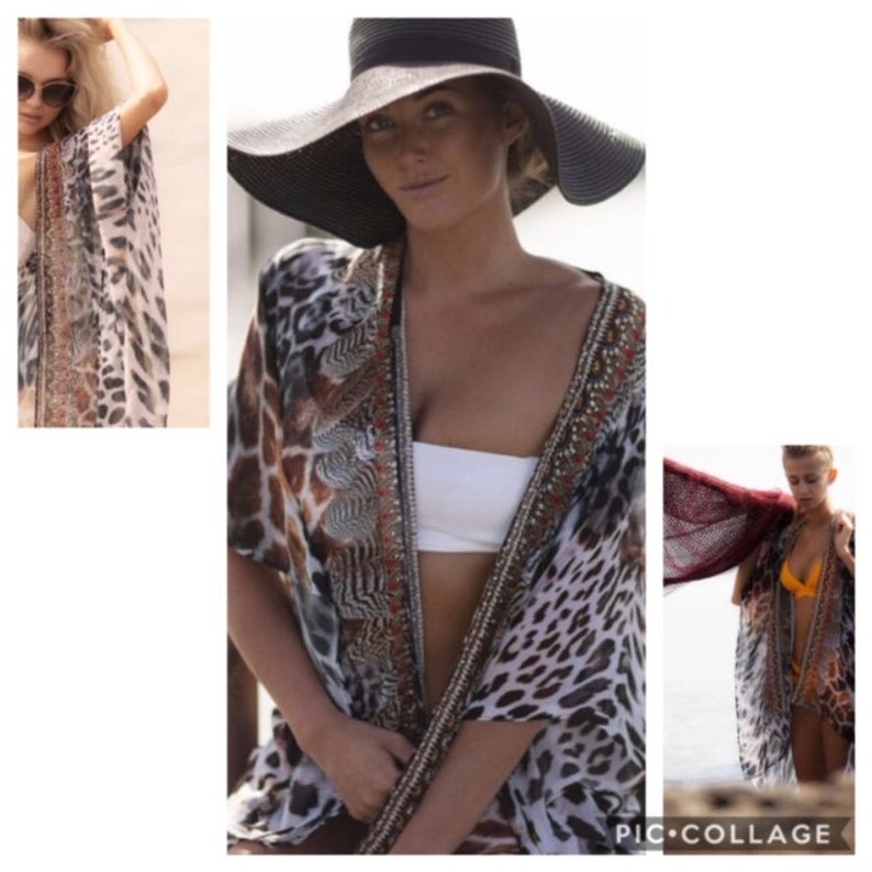Upcycled Sheer Floaty Boho Kimono main image 1