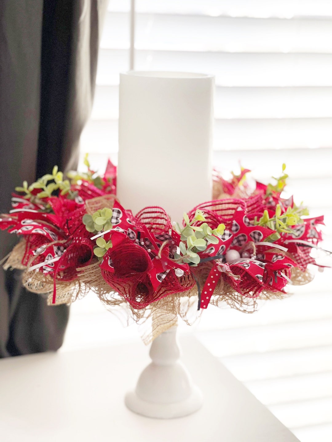 Valentine Candle Ring for Pillar Candle Spring Candle Ring Etsy