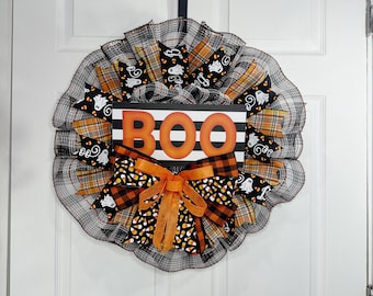 Happy Halloween Wreath, Halloween decor, Halloween Front Door Wreath, Decorations, Fall decor