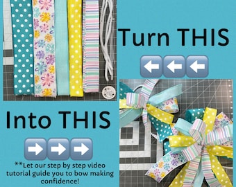 Flower bow kit, bow kit, tutorial included, summer, DIY, handmade, bow, how to, FLOWER261