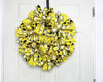 Lemon Summer Wreath for front door, Lemonade Wreath, Fun Wreath, Everyday Wreath, Patio, party, gift, bright