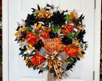 Happy Halloween Wreath, Halloween decor, Halloween Front Door Wreath, Decorations, Fall decor