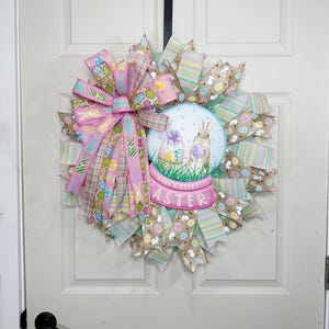 Handcrafted Festive Bunny Wreath - Perfect for Spring and Easter Decor, Easter Wreath, Bunny, Bunny decor, Gift