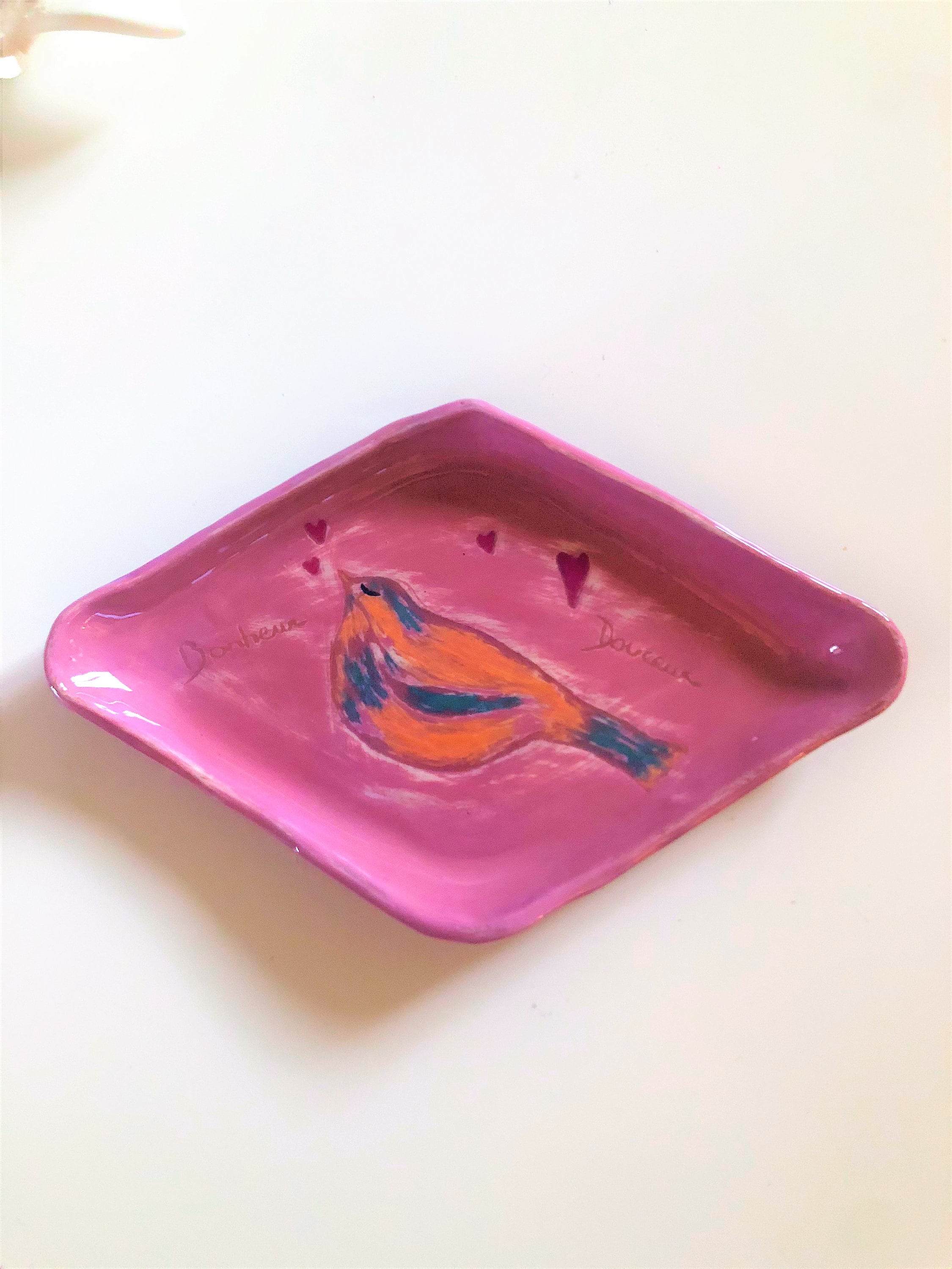 Plat Oiseau en Céramique Artisanal