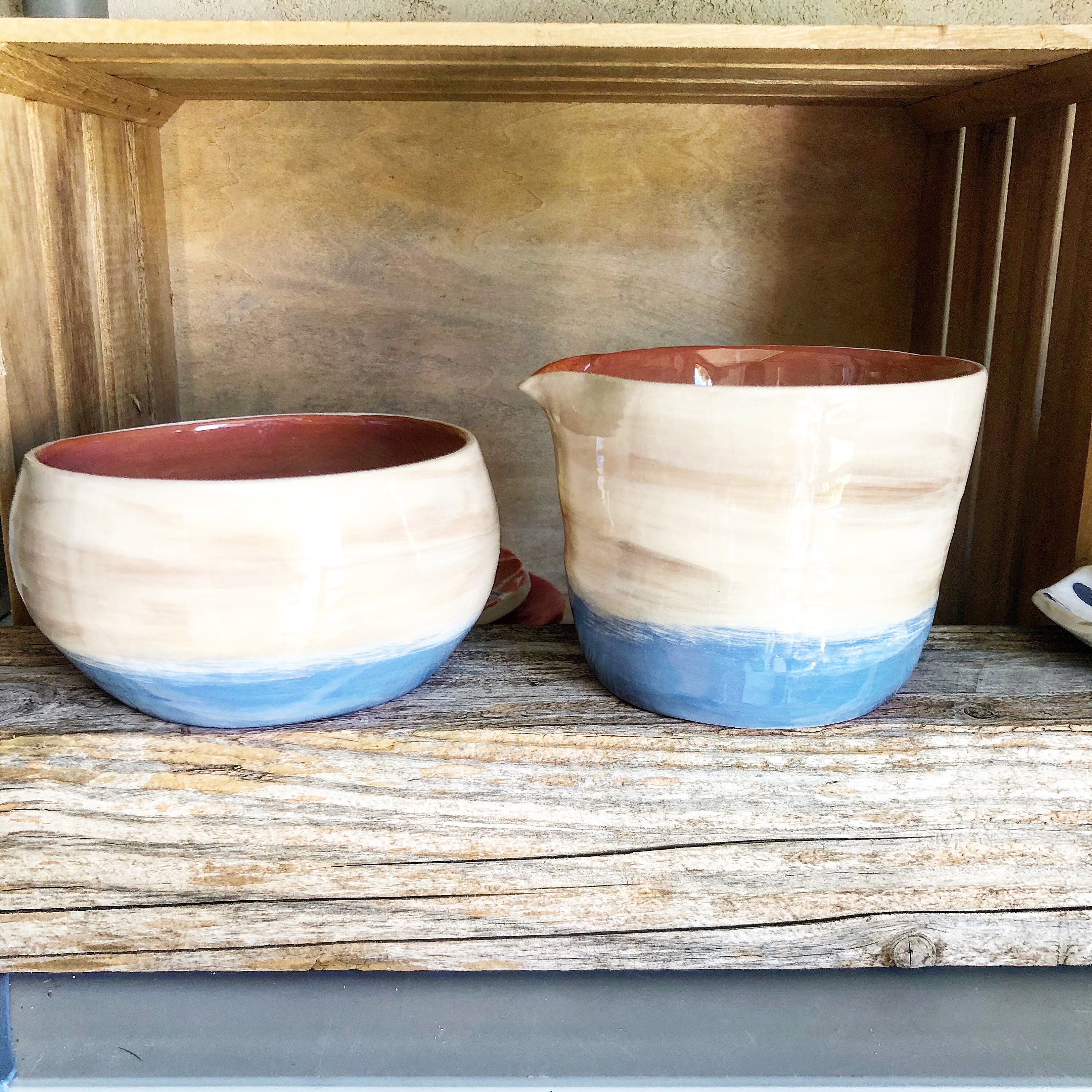 deux Pots À Crème Bicolores