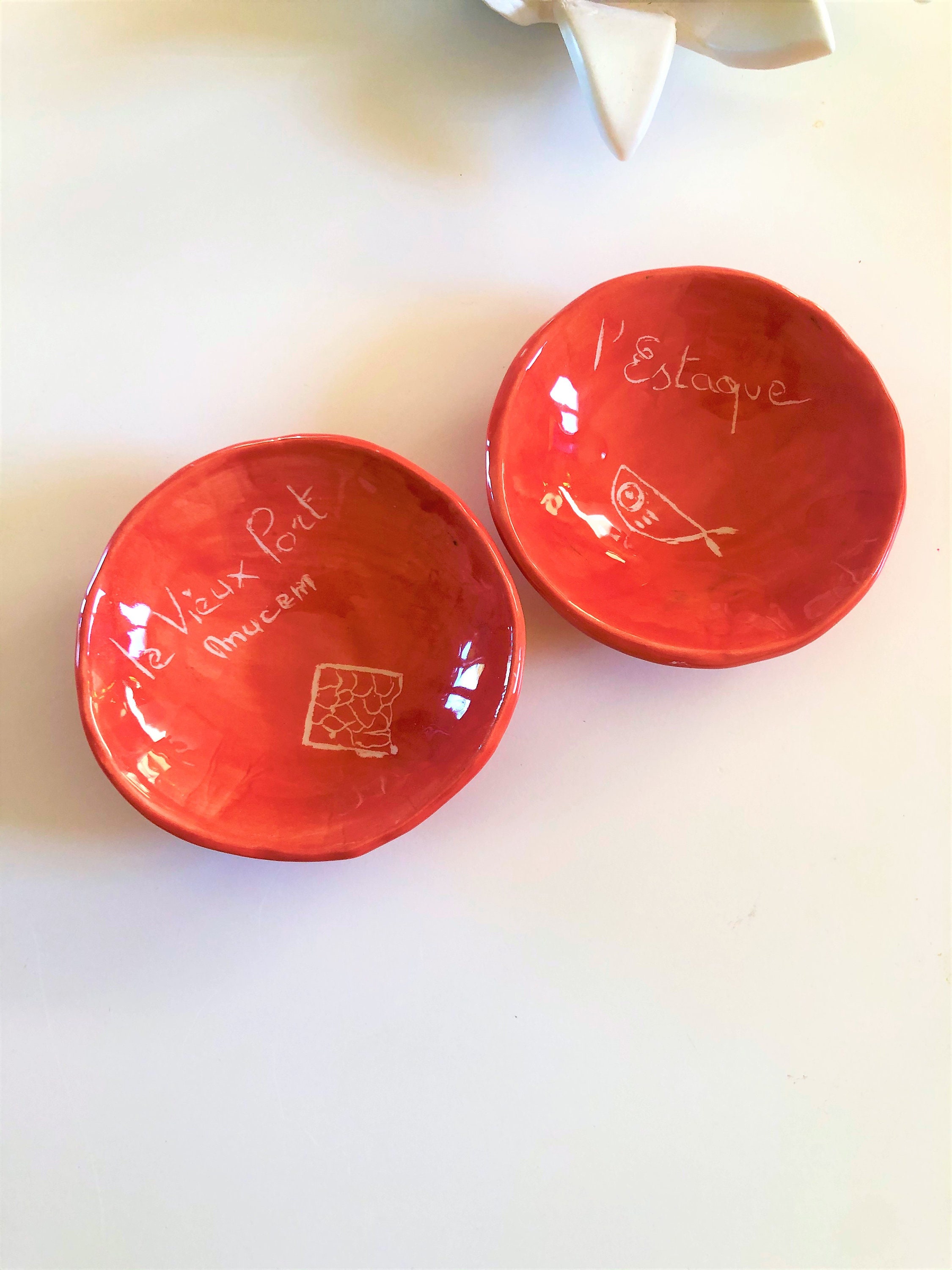 Les Deux Coupelles Corail en Céramique Marseille, Poterie Artisanale, Bol Le Mucem, Bol, Céramique A