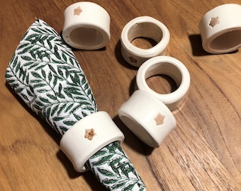 Handmade ceramic napkin rings