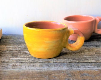 A handmade ceramic espresso cup