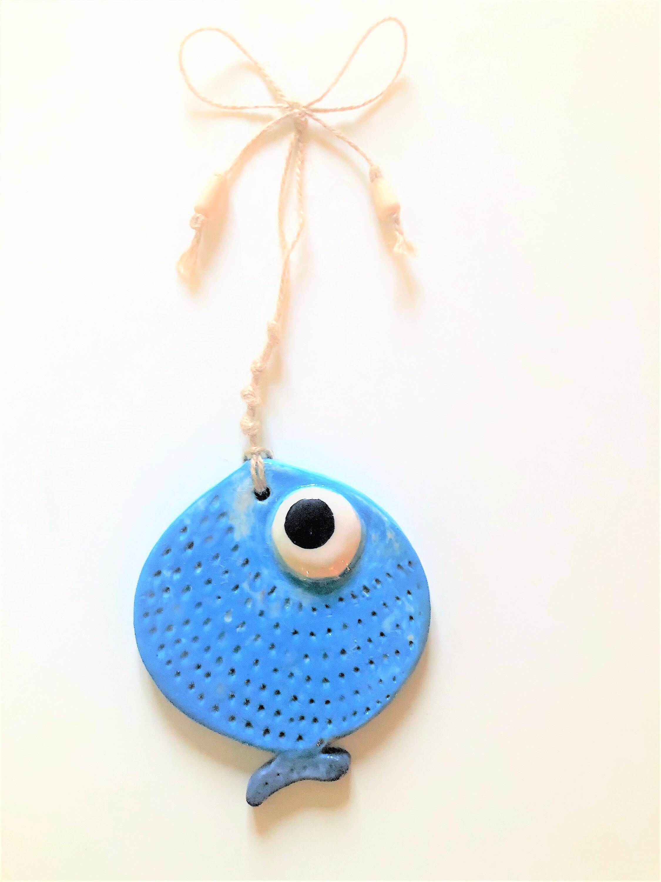 Poisson à Accrocher en Céramique Fait La Main