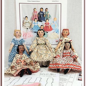 HITTY DOLL - Basic Hitty Doll **Updated** Sewing Kit w Printed Fabric Panel & Pattern Version 2 + Tutorial for Hitty doll + Clothes Pattern