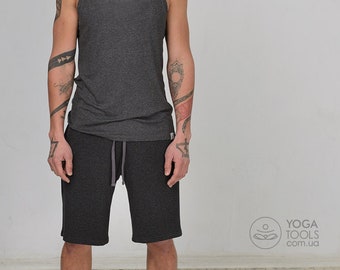 Yoga shorts for man, cotton, natural knitwear, eco clothes, men's clothes, short for yoga, men's pants