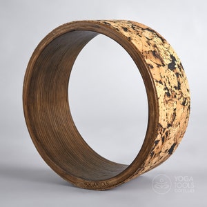 Yoga Wheel Wooden cork, dark, 32 cm (12"), eco yoga, yoga wheel, handmade