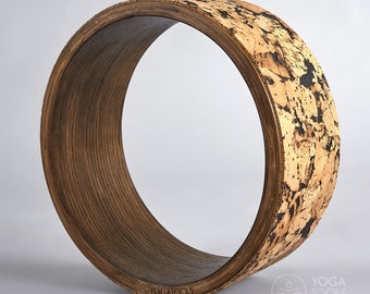 Yoga Wheel Wooden cork, dark, 32 cm (12"), eco yoga, yoga wheel, handmade