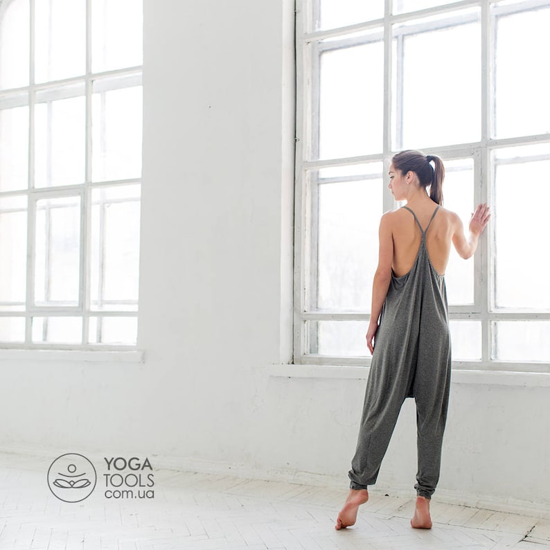 Yoga bodysuit Freedom Grey natural knitwear eko clothes Etsy