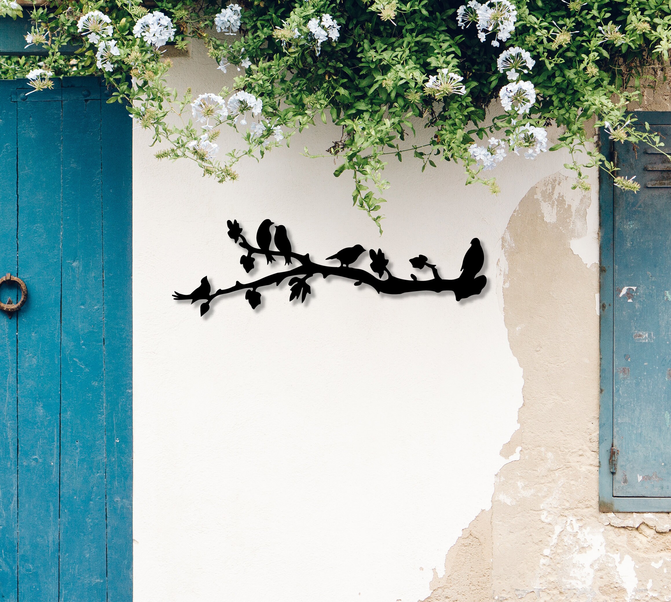 Metal Wall Decor Birds on Branch Metal Birds Wall Art Birds Etsy