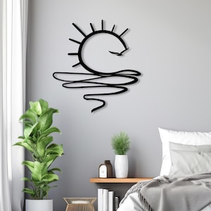 Sunrise Metal Wall Art: Modern Home Decor with 3D Shadow