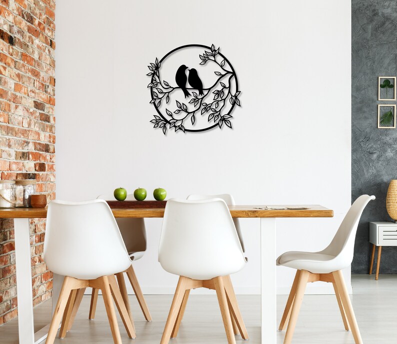 Love Birds Metal Wall Art Tree Branches Bird Decor Etsy