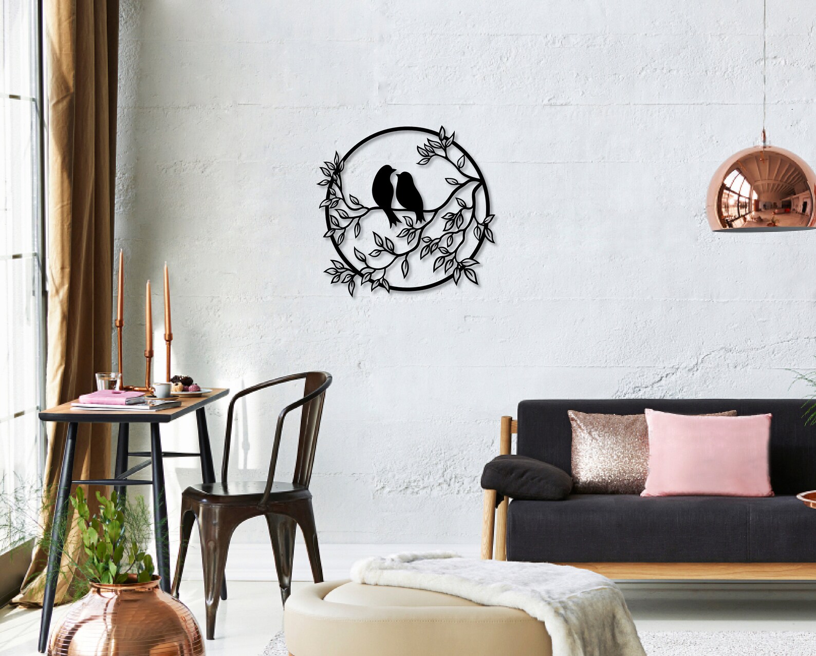 Love Birds Metal Wall Art Tree Branches Bird Decor Etsy