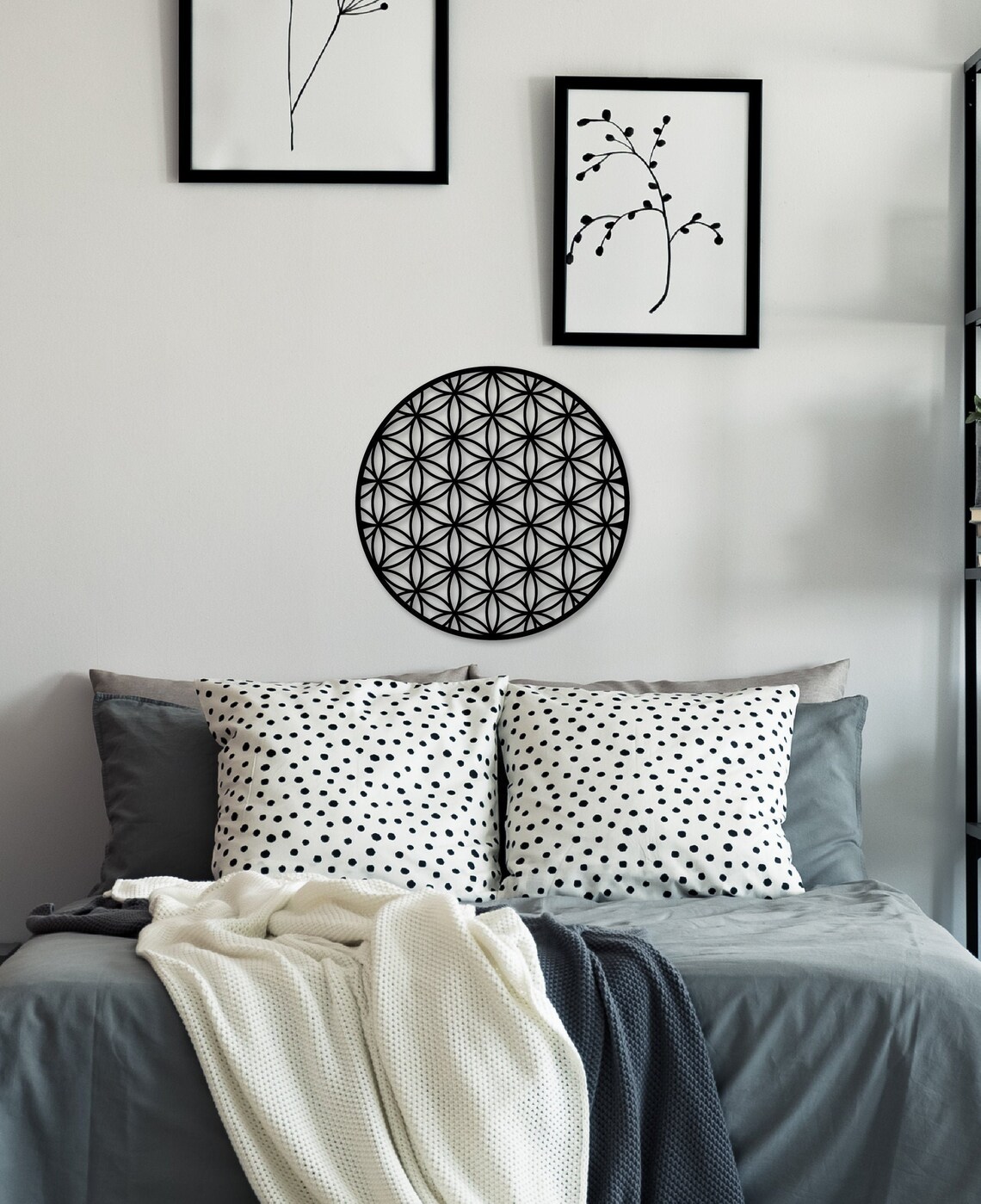 Flower of life Geometric metal wall art Metal wall decor Etsy