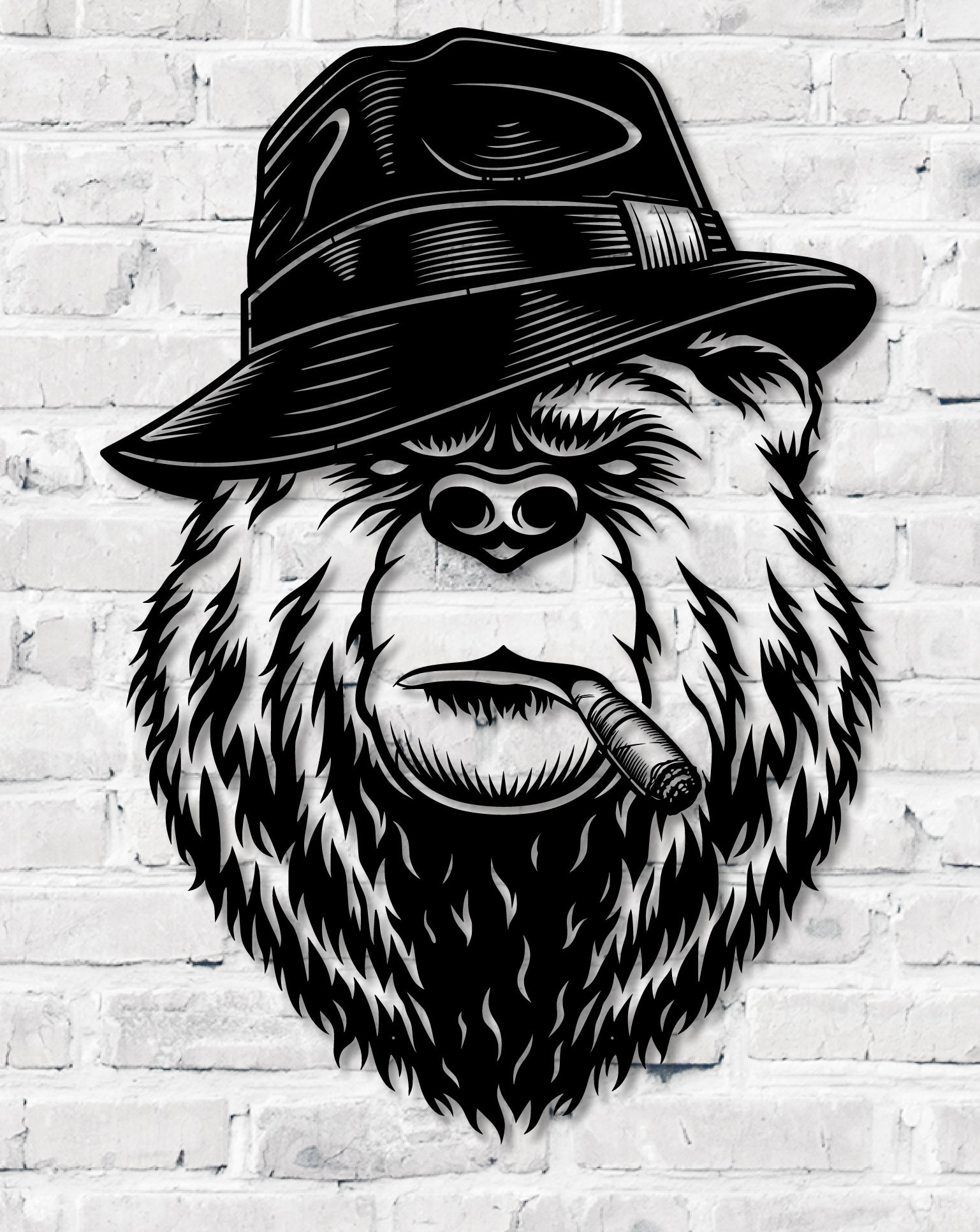 Gorilla Smoking Metal Wall Art Man Cave Wall Decor Gorilla Etsy