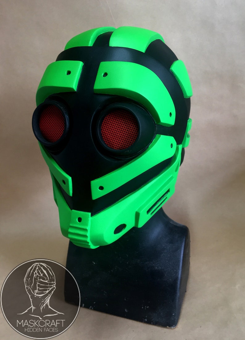 Green robot mask by Maskcraft Etsy
