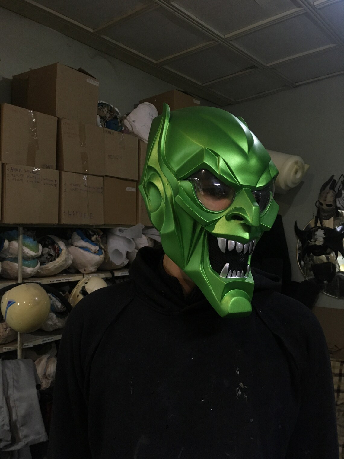Green Goblin helmet inspired SpiderMan Universe Marvel Comics Etsy