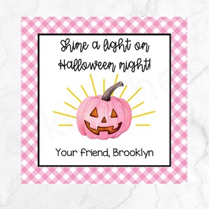 Printable Halloween tag - A little bit of light on Halloween night - personalized Halloween tag - Halloween gift tag