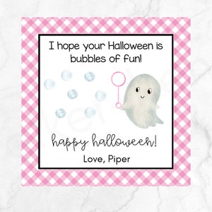 Printable Halloween tag - Bubbles of fun Halloween - personalized Halloween tag - Halloween gift tag - Halloween school tag