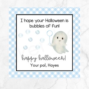Printable Halloween tag - Bubbles of fun Halloween - personalized Halloween tag - Halloween gift tag - Halloween school tag