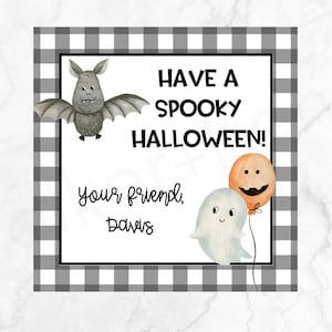 Printable Halloween tag - Have a spooky Halloween - personalized Halloween tag - Halloween gift tag - Halloween school tag