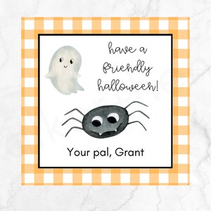 Printable Halloween tag - Have a friendly Halloween! - personalized Halloween tag - Halloween gift tag - Halloween school tag - Daycare