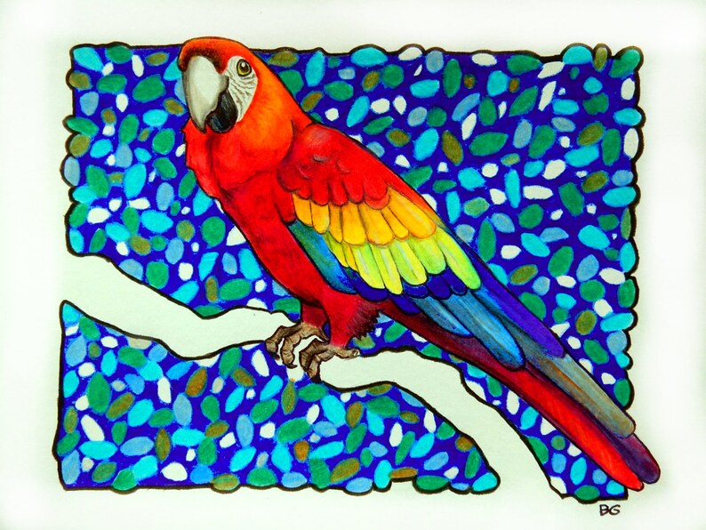 Boa Constrictor Abstract Watercolor Painting Art Print by Artist DJ Rogers