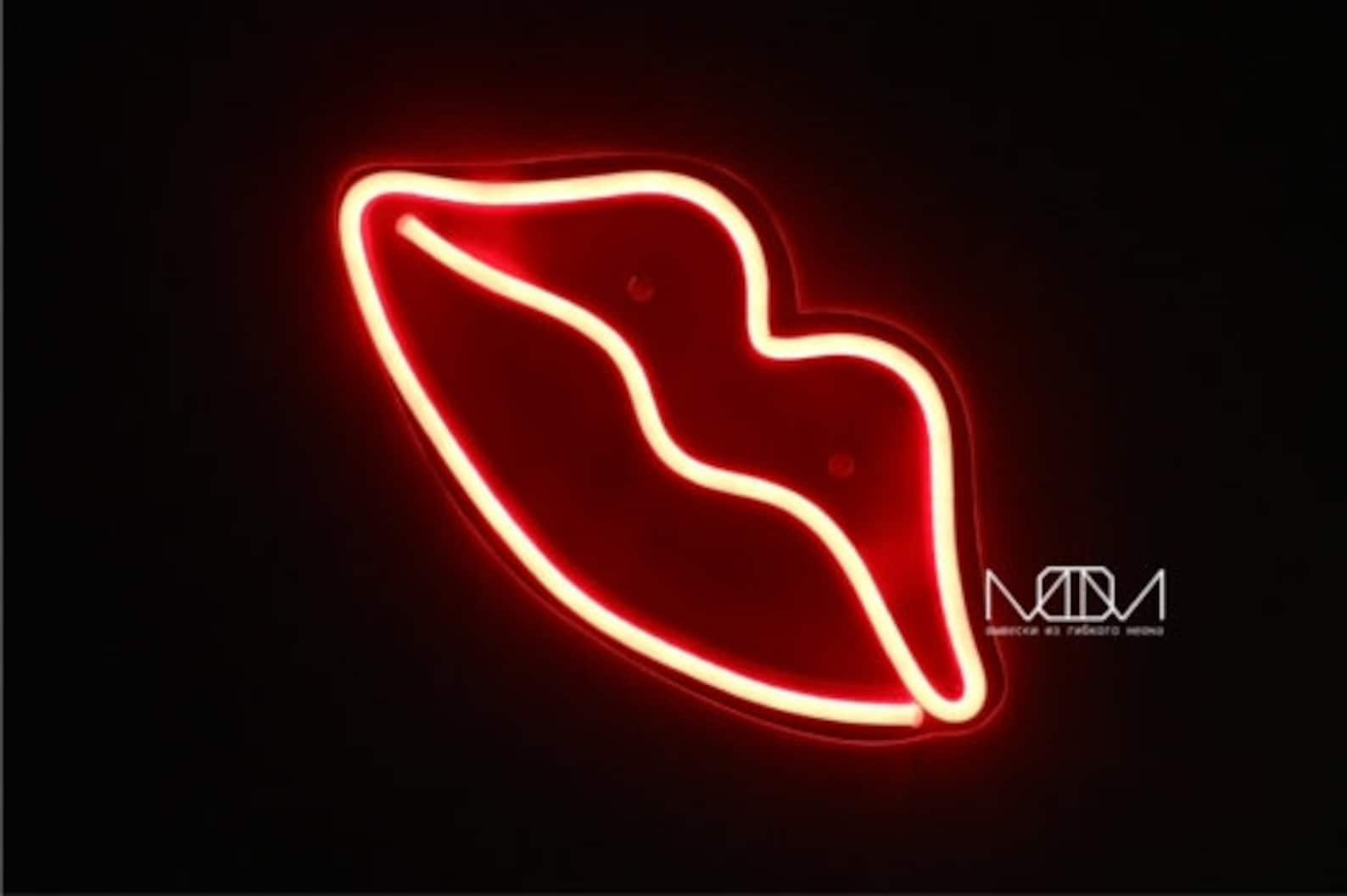 Lips Kiss Custom LED Neon Sign. Etsy
