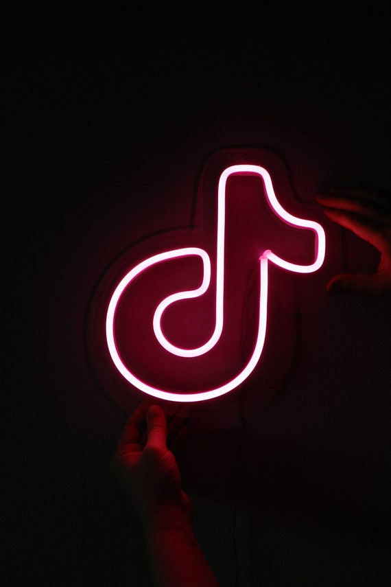 Tik tok pink custom LED Neon Sign. Select your Color and Size. Etsy