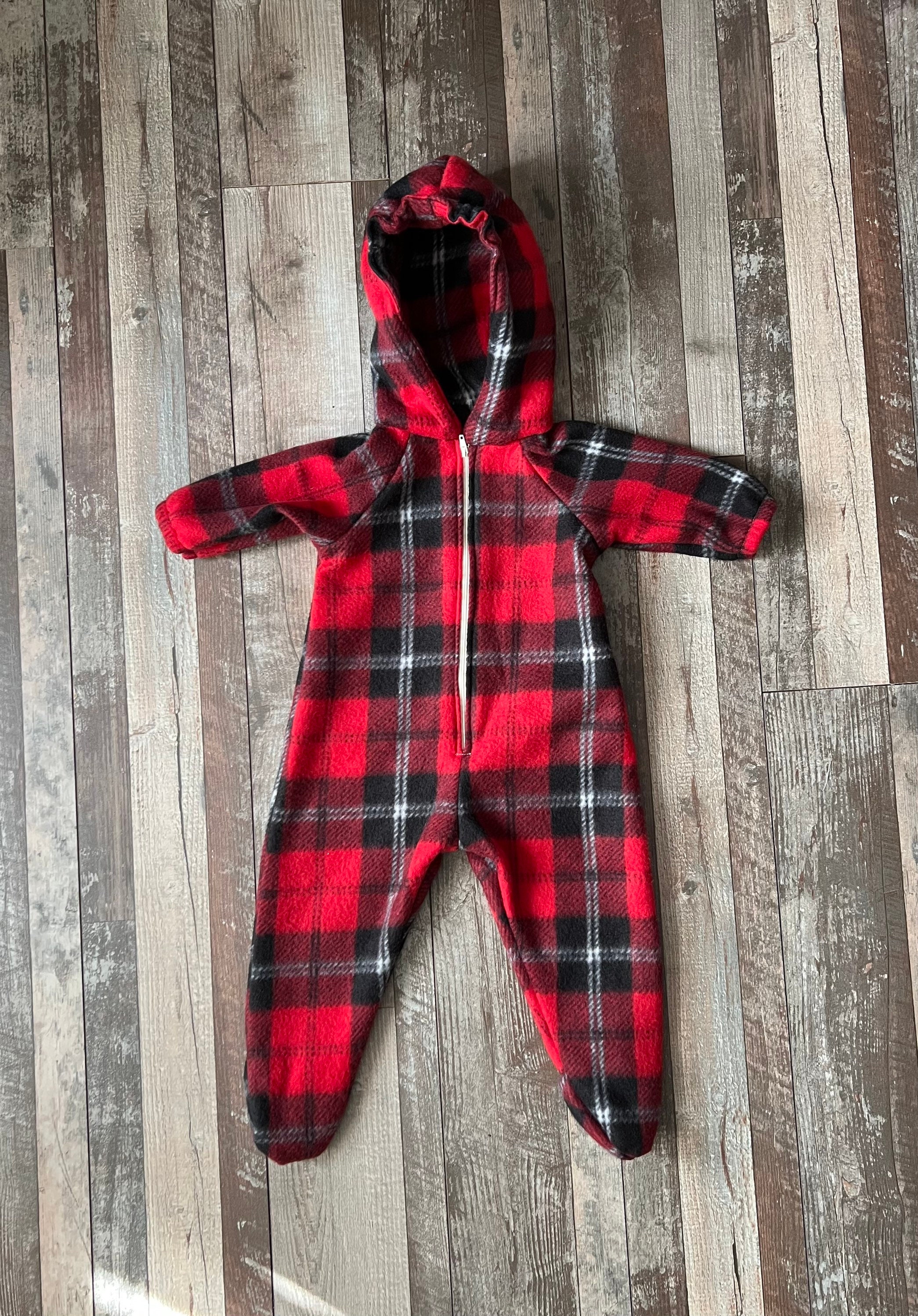 Outdoor Fleece Bodysuit red Plaid Bunting Baby Coat Car - Etsy