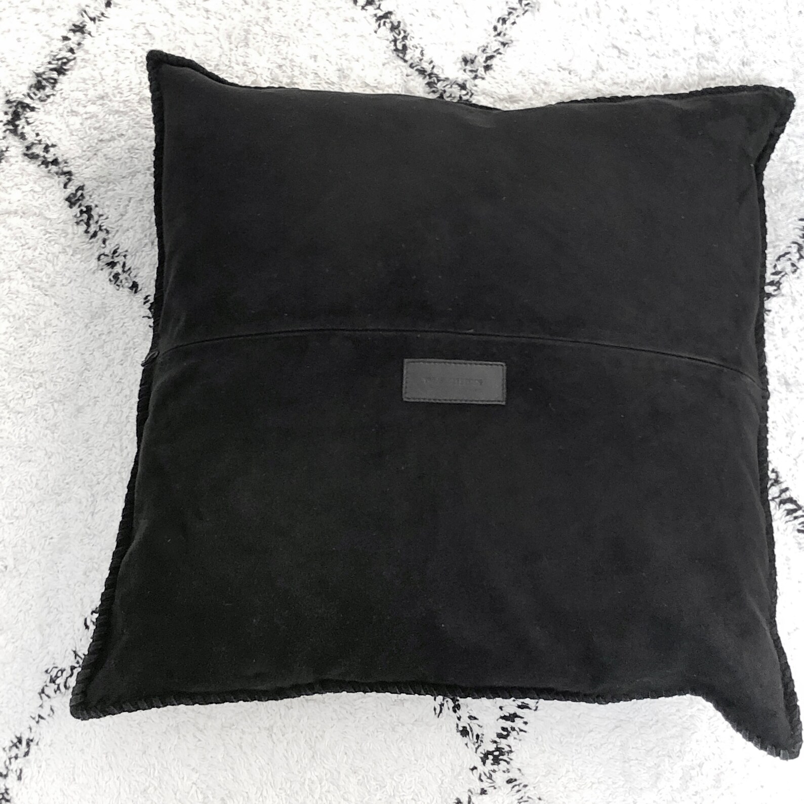 Black Suede pillow coverblack leather cushion suede Etsy