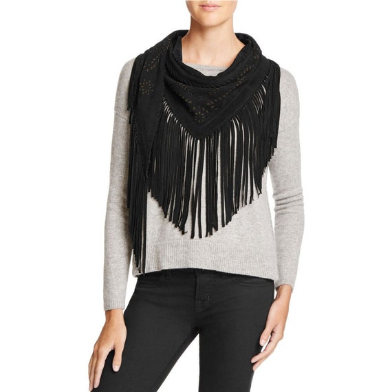 Ethical and bohemian leather fashion, suede fringe wraps and