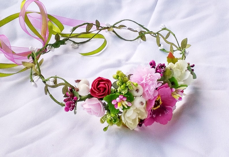 Pink floral Popular overseas crown Flower headband Hair Vine Mesa Mall Bridal Flow