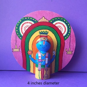 Guruvayurappan doll/ krishna doll/ guruvayoorappan doll/ golu doll/ golu bommai/ hand painted wooden dolls/ indian god doll/ indian doll