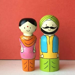 couple dolls/ indian dolls/ golu dolls/ golu bommai/ cake topper/ hand painted wooden dolls/ navarathri dolls/ gift
