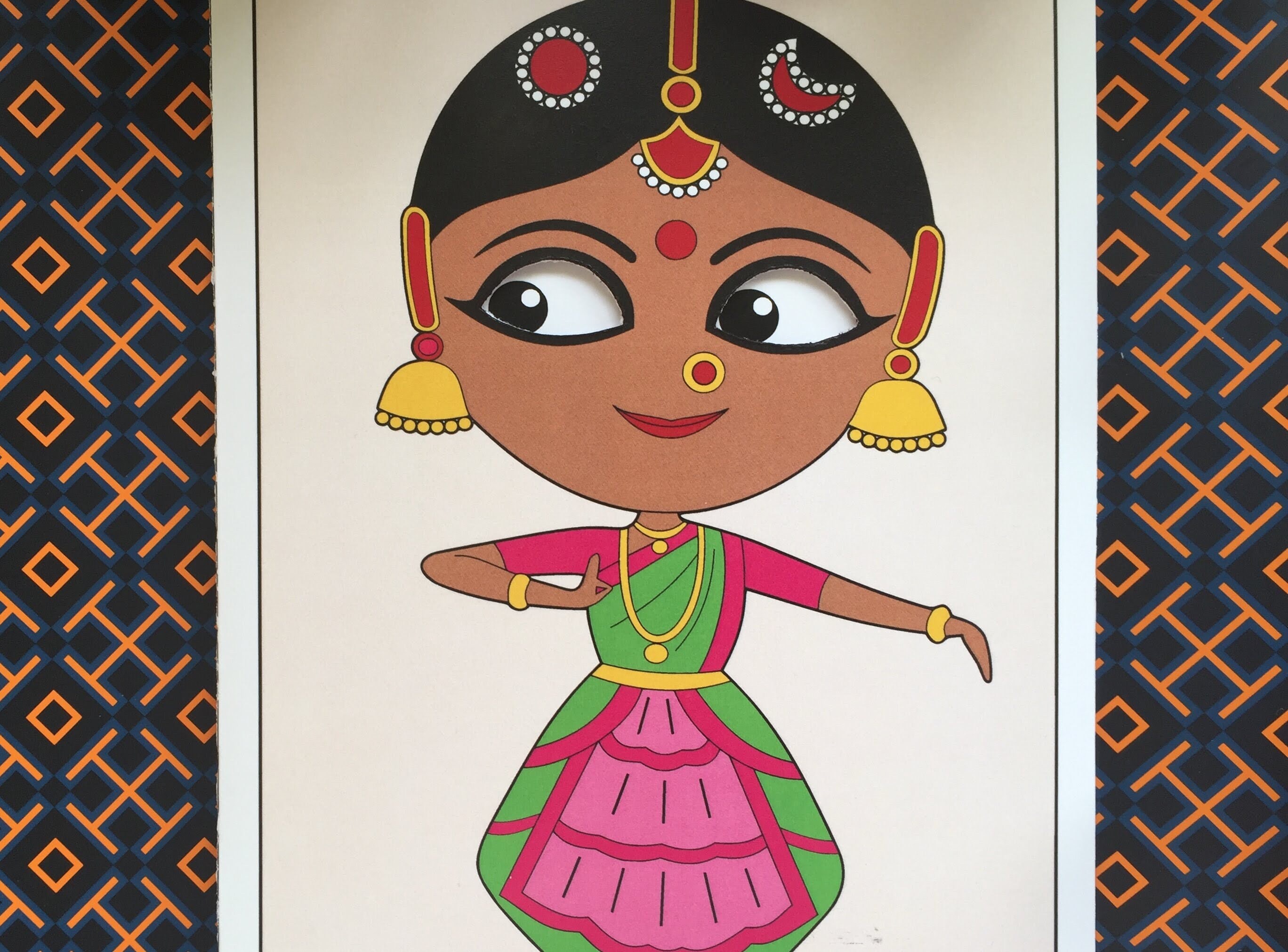 Set of 4 Bharatnatyam Greeting Cards/ Blank Greeting Cards