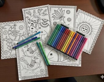 Madhubani coloring pages