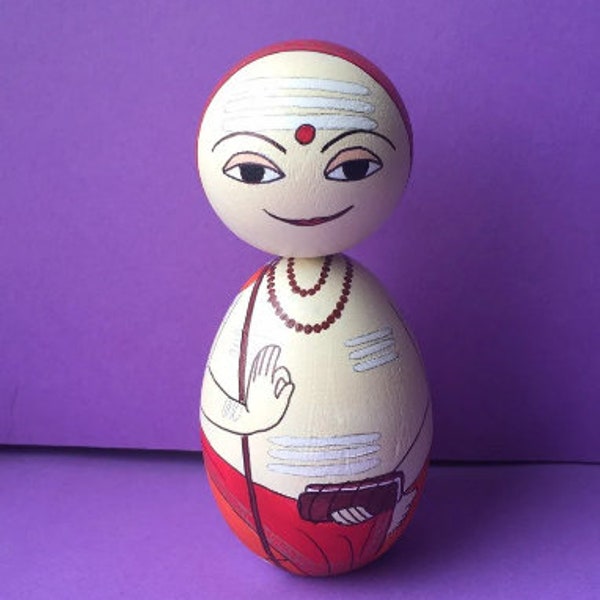 Aadi Shankaracharya/ golu doll/ golu bommai/ indian doll/ indian saint/ navarathri doll/ wooden doll/ hand painted doll/ Sankaracharya