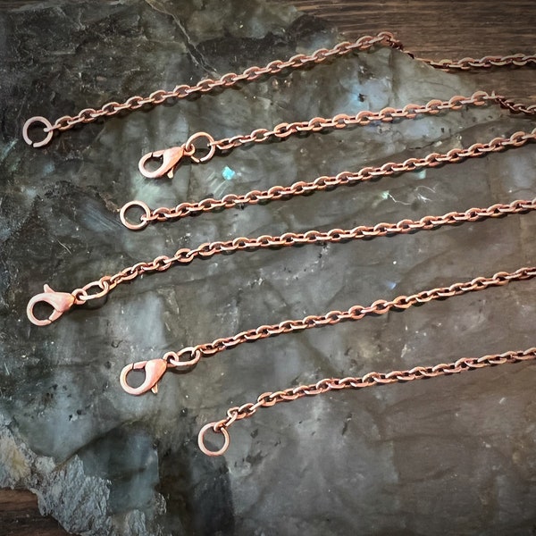 Antique Copper Finished Necklace Chain | 18” Chain | 24” Chain | Upgraded Chain