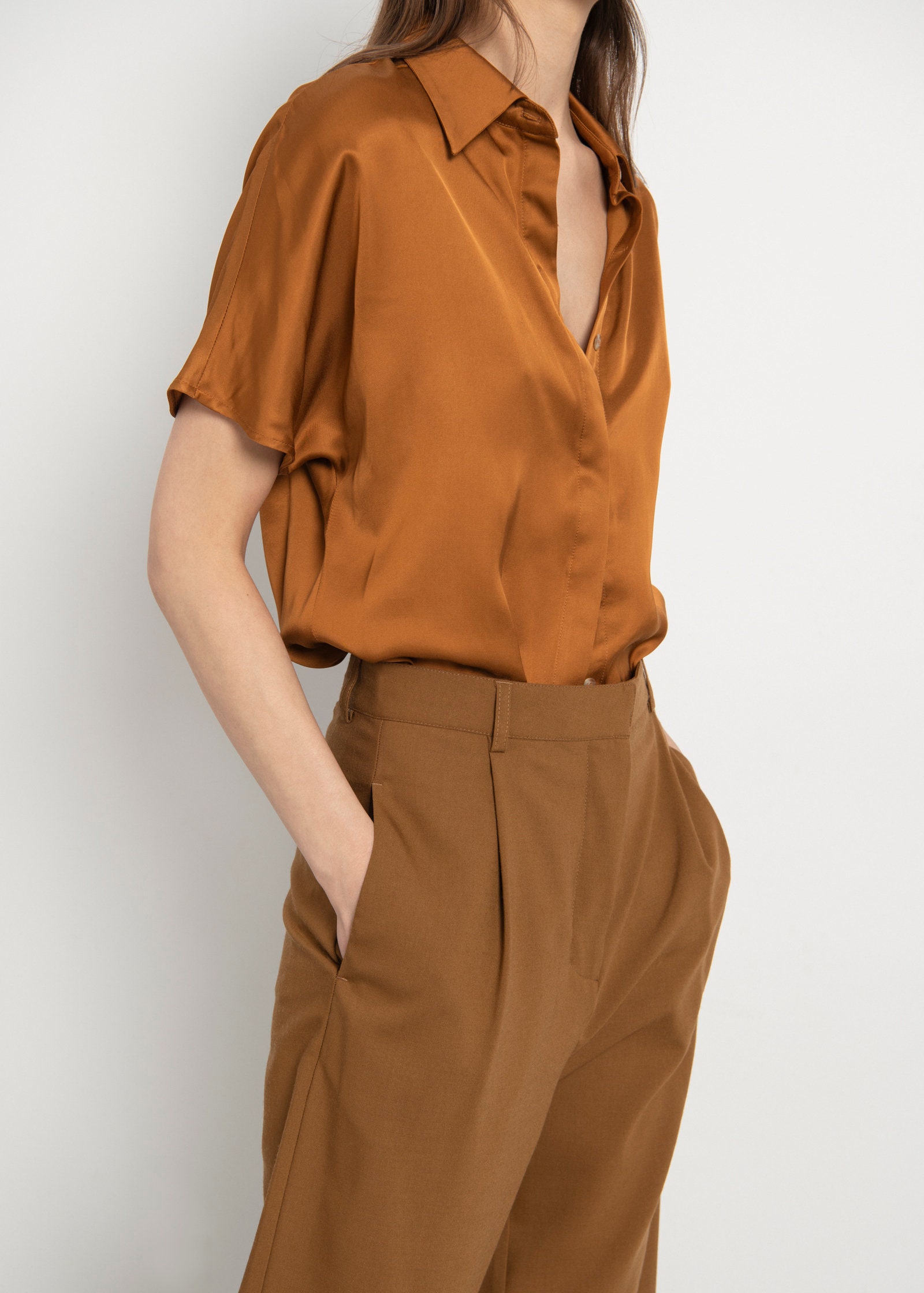 Woman elegant Cinnamon Shirt Etsy