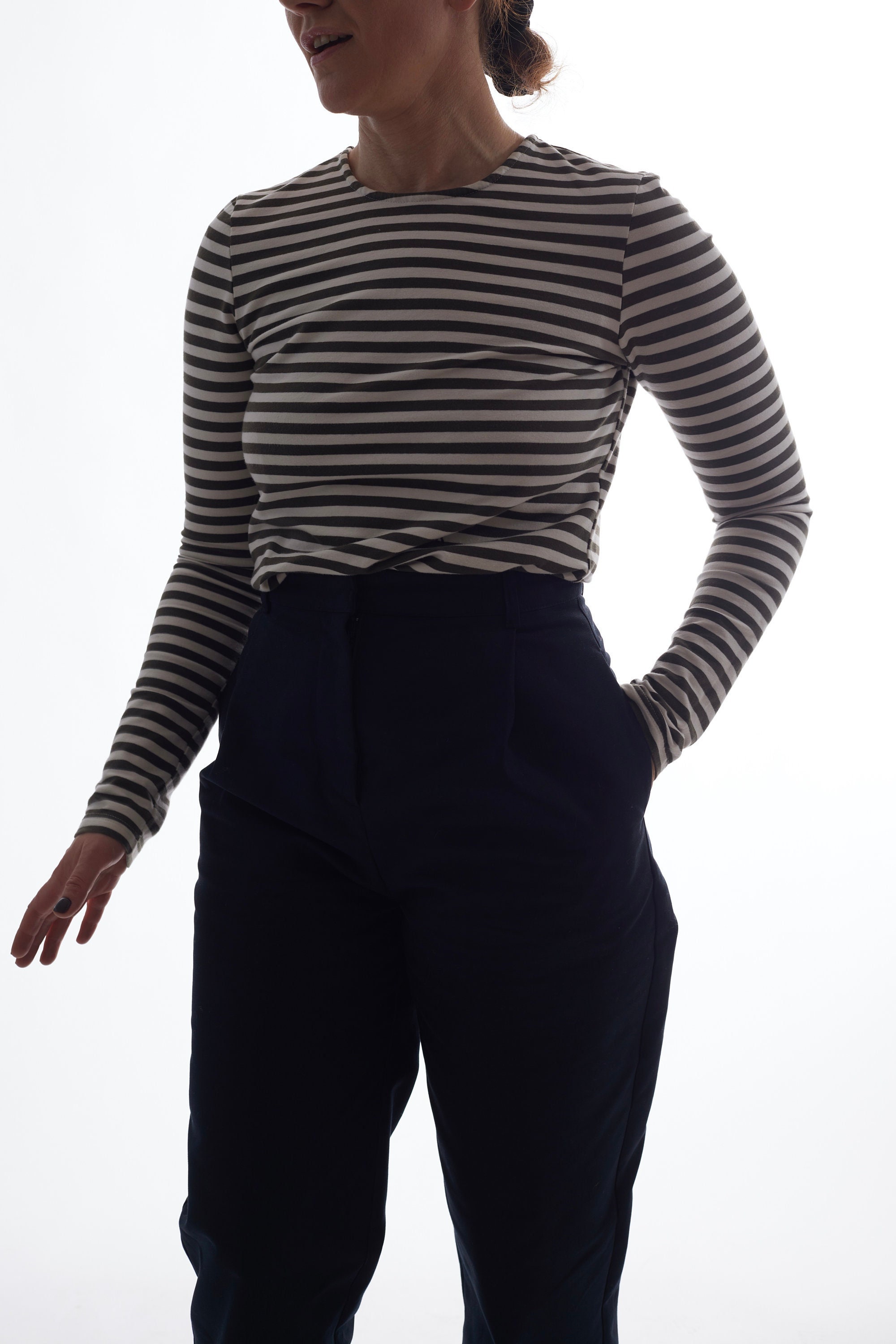 Pleated Twill Trousers/ Thick and 
