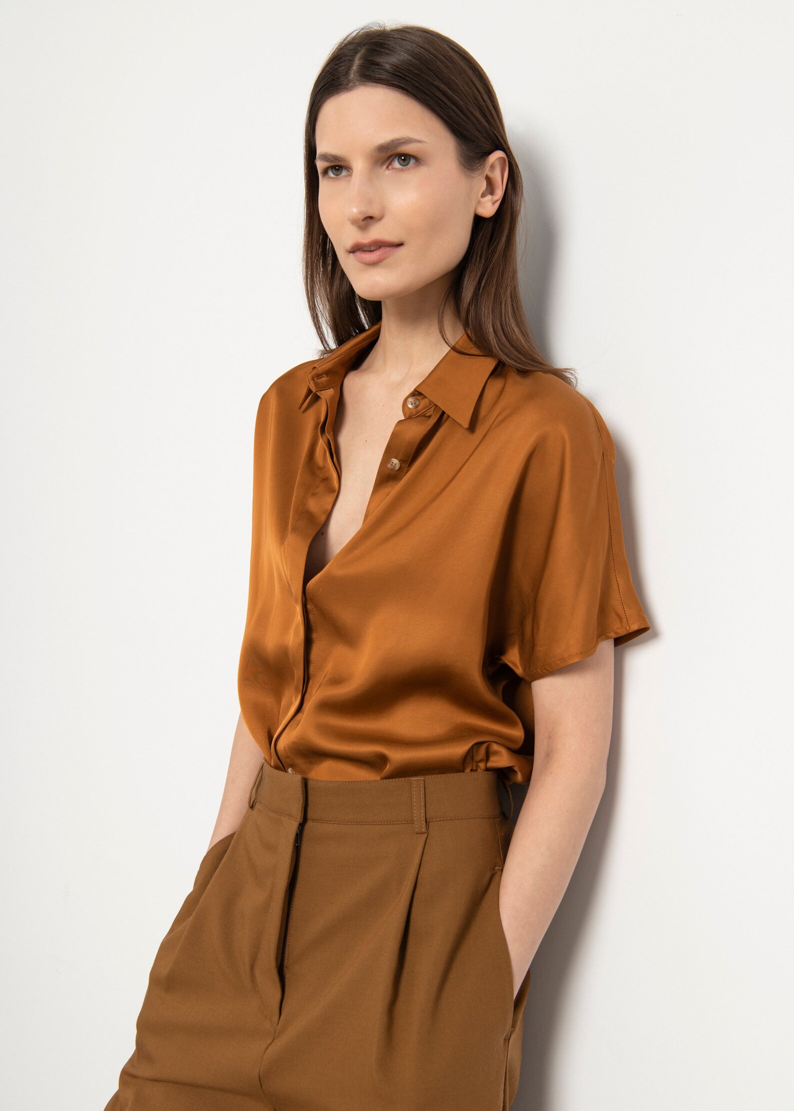 Woman elegant Cinnamon Shirt Etsy