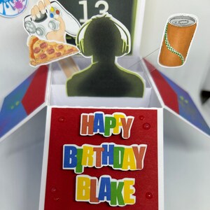 Personalised Gamer age Pop-Up Box birthday / Christmas Card