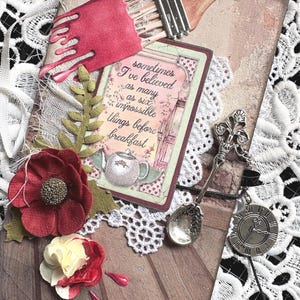 Handmade Alice in Wonderland theme Junk journal folio mini album memory art book